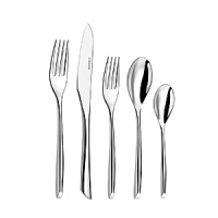 Designed with slim profiles and angular handles, this sturdy stainless steel flatware from Couzon stylishly complements a range of table settings. Set includes one table fork, table knife, medium teaspoon, dessert spoon and dessert fork. Designed with slim profiles and angular handles, this sturdy stainless steel flatware from Couzon stylishly complements a range of table settings. Set includes one table fork, table knife, medium teaspoon, dessert spoon and dessert fork.