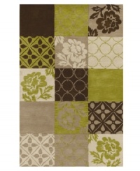 A modern composition of classic motifs. Hand-tufted in India using soft, thick-pile wool, this tiled area rug from Dalyn boasts a contemporary palette of rich green and brown hues. A modern composition of classic motifs. Hand-tufted in India using soft, thick-pile wool, this tiled area rug from Dalyn boasts a contemporary palette of rich green and brown hues.