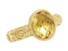 Delatori 18kt Gold Plated Sterling Silver Ring with Citrine Center Stone