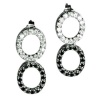 Studio 925 Equinox Black and White Cubic Zirconia Circle Sterling Silver Earrings