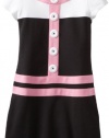 KC Parker Girls 7-16 Knit Ponte Color Block Dress, Black, 10