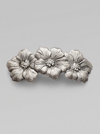 Beautiful flowers are the perfect accent for a feminine hairstyle. Sterling silverLength, about 3¼Alligator clip closureMade in Italy