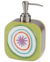 Jazz it up! A bold motif of swirls and florals in a lively palette gives this All That Jazz soap and lotion dispenser a fun and carefree appeal that's full of flair.