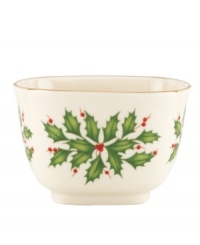 Continuing the tradition of Lenox's cherished holiday dinnerware and dishes pattern, this porcelain nut bowl provides a decorative place for your favorite snacks. Coordinates perfectly with Lenox fine dinnerware or giftware. Continuing the tradition of Lenox's cherished holiday dinnerware and dishes pattern, this porcelain nut bowl provides a decorative place for your favorite snacks. Coordinates perfectly with Lenox fine dinnerware or giftware.