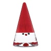 This Kosta Boda large cone-shaped Santa figurine, designed by Anna Ehrner, is crafted a charming, festive holiday accent.