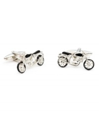 Polish off your look with a little bad-boy edge with the vintage design of these miniature nickel-plated hogs from Cufflinks, Inc. Polish off your look with a little bad-boy edge with the vintage design of these miniature nickel-plated hogs from Cufflinks, Inc.