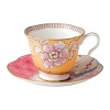 The latest addition to the Wedgwood Harlequin Tea Story, the Butterfly Bloom Floral Bouquet cup & saucer feature vintage-inspired colors, patterns and shapes finely detailed on bone china with elegant gold rims. It's exquisitely boxed in signature Wedgwood packaging to make a fabulous gift for any true tea lover.