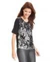 Add sparkle to casual days in Ellen Tracy's sequin tee. Pair it with jeans for a luxe, textural look. (Clearance)