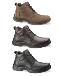 Lace up the most stylish waterproof pair of men's boots around. Upper made of tumbled leather or oiled nubuck. All seams on these Hush Puppies boots for men are sealed to prevent water penetration. Direct-attach construction creates permanent bond between upper and outsole for maximum durability and shock absorption. Five-eyelet lace-up closure. Imported. Lace up the most stylish waterproof pair of men's boots around. Upper made of tumbled leather or oiled nubuck. All seams on these Hush Puppies boots for men are sealed to prevent water penetration. Direct-attach construction creates permanent bond between upper and outsole for maximum durability and shock absorption. Five-eyelet lace-up closure. Imported.