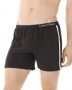 Sleek microfiber stretch boxer short with a contemporary fit and contrast trim.