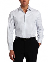 Perry Ellis Men's Long Sleeve Slim Fit Herringbone Stripe Shirt