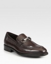 Hickory calfskin loafer with iconic gancini ornament and comfortable rubber sole.Leather upperLeather liningPadded insoleRubber soleMade in Italy