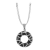 Inox Womens Black PVD Circular 316L Stainless Steel Design Pendant (Pendant Only)
