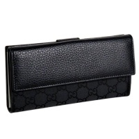 Gucci GG 128223 G1X9R Black Women's Bifold Long Wallet Gucci GG 128223 G1X9R Black Women's Bifold Long Wallet