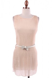G2 Chic Pleated Asymmetrical Bow Belted Dress(DRS-EVP,LPK-S) G2 Chic Pleated Asymmetrical Bow Belted Dress(DRS-EVP,LPK-S)