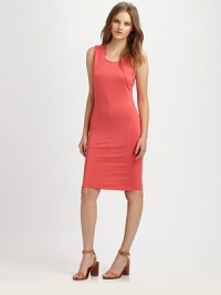 Contour seams shape this structural sheath finished with a hint of stretch for extra give.Cut-away high necklineSleevelessContour princess seamsPullover style96% modal/4% spandexDry cleanMade in USAModel shown is 5'8½ (174cm) wearing US size Small. Contour seams shape this structural sheath finished with a hint of stretch for extra give.Cut-away high necklineSleevelessContour princess seamsPullover style96% modal/4% spandexDry cleanMade in USAModel shown is 5'8½ (174cm) wearing US size Small.