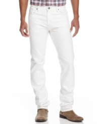 It's a white out this summer with these on-trend jeans from Marc Ecko Cut & Sew. It's a white out this summer with these on-trend jeans from Marc Ecko Cut & Sew.