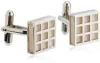 Geoffrey Beene Mens Polished Rhodium Open Grid Square With Faux Mother Of Pearl Cufflinks Geoffrey Beene Mens Polished Rhodium Open Grid Square With Faux Mother Of Pearl Cufflinks