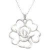 Sterling Silver Open Flower Pendant Necklace, 18