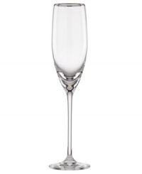 The epitome of elegance, this Lenox flute glistens in simply stunning crystal trimmed with polished platinum. The epitome of elegance, this Lenox flute glistens in simply stunning crystal trimmed with polished platinum.