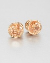 A classic stud design with sparkling, faceted stones. GlassRose goldtoneSize, about .5Post backImported 