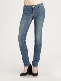 Slightly-faded skinny silhouette for everyday wear.THE FITFitted through hips and thighsRise, about 7Inseam, about 31THE DETAILSZip flyFive-pocket style98% cotton/2% elastaneDry clean and hand washImportedModel shown is 5'10 (177cm) wearing US size 4. Slightly-faded skinny silhouette for everyday wear.THE FITFitted through hips and thighsRise, about 7Inseam, about 31THE DETAILSZip flyFive-pocket style98% cotton/2% elastaneDry clean and hand washImportedModel shown is 5'10 (177cm) wearing US size 4.