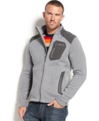 Sturdier than any mere sweater, this performance fleece jacket from Marmot is built to go it alone in the great outdoors. Sturdier than any mere sweater, this performance fleece jacket from Marmot is built to go it alone in the great outdoors.