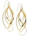 Don't let your look spiral out of control, simply add a subtle twist. INC International Concepts' overlapping earrings feature an intricate mix of shapes crafted from gold tone mixed metal. Approximate drop: 3-1/4 inches.