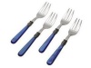 Rosanna Pearlized Blue Napoleon Cocktail Forks, Set of 4