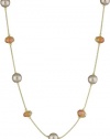 Anne Klein Vineyard Gold-Tone White Pearl Illusion Necklace