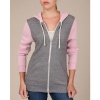 Alternative Unisex 6.4 oz. Rocky Color-Blocked Full-Zip Hoodie - ECO GRY/ECO PNK RIB - L