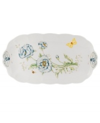 With a gently scalloped rim and whimsical flower and butterfly motif, this sandwich tray is a delightful way to serve lunch or afternoon tea. Mix and match with the rest of the Butterfly Meadow collection. With a gently scalloped rim and whimsical flower and butterfly motif, this sandwich tray is a delightful way to serve lunch or afternoon tea. Mix and match with the rest of the Butterfly Meadow collection.