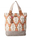 What's not to love about this laid-back vintage print tote from Fossil. Coated canvas, sturdy leather straps and spacious interior make it the perfect companion for weekend getaways or running errands around town.