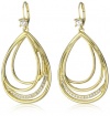 T Tahari Gold and Crystal Tear Drop Earrings