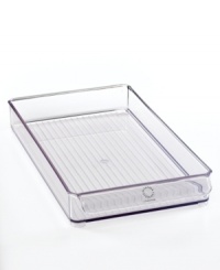 Stay cool, stay organized. A durable stacking unit saves space in the fridge and provides years of sorting and organizing condiments, beverages and more. Built-in handles and feet keep this bin safely in place, so you can shut the door on searching around in the fridge for things you can't find. Lifetime warranty. Stay cool, stay organized. A durable stacking unit saves space in the fridge and provides years of sorting and organizing condiments, beverages and more. Built-in handles and feet keep this bin safely in place, so you can shut the door on searching around in the fridge for things you can't find. Lifetime warranty.