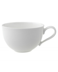 Fresh modern from Villeroy & Boch dinnerware. The dishes in this set are sheer white china in a clean round shape that inspires simply harmonious dining. A soft fluidity and radiant glaze give this breakfast cup quiet elegance and lasting appeal. Fresh modern from Villeroy & Boch dinnerware. The dishes in this set are sheer white china in a clean round shape that inspires simply harmonious dining. A soft fluidity and radiant glaze give this breakfast cup quiet elegance and lasting appeal.