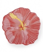Feel like you're on holiday with the big, tropical blooms of Hibiscus dessert plates by Clay Art. A fanciful flower shape and rosy pink hue makes special treats look extra irresistible. (Clearance)