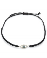 All eyes will be on you. Single-cut diamonds (1/6 ct. t.w.) are set in YellOra™ and centered on a black parachute cord for a stunning effect. Bracelet adjusts to fit wrist. Approximate length: 11 inches. All eyes will be on you. Single-cut diamonds (1/6 ct. t.w.) are set in YellOra™ and centered on a black parachute cord for a stunning effect. Bracelet adjusts to fit wrist. Approximate length: 11 inches.