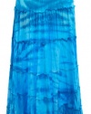 Karen Kane Cotton Summer Seas Blue Tie Dye Tiered Skirt 1X