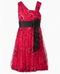 Decorate her dainty looks with this chic one-shoulder floral dress from Sequin Hearts. Decorate her dainty looks with this chic one-shoulder floral dress from Sequin Hearts.