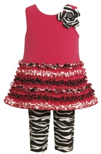 Size-4, Fuchsia, BNJ-8500R, 2-Piece Multi Ruffle Border Zebra Animal-Print Knit Legging-Pants Set,Bonnie Jean Little Girls Party Dress Size-4, Fuchsia, BNJ-8500R, 2-Piece Multi Ruffle Border Zebra Animal-Print Knit Legging-Pants Set,Bonnie Jean Little Girls Party Dress