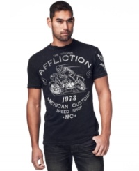 Take life in the fast lane for a spin. Add edge to your style with one of these graphic t-shirts from Affliction. Take life in the fast lane for a spin. Add edge to your style with one of these graphic t-shirts from Affliction.