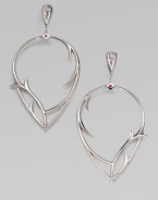 From the Rapture Collection. Curving thorns emerge on this sculptural design of polished sterling silver with vibrant ruby accents. Ruby Sterling silver Drop, about 3 Post back Imported 