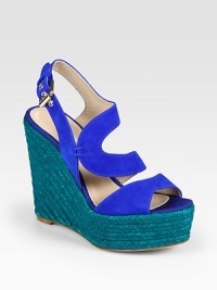 Suede in a trend-smart colorblock design with an espadrille wedge and adjustable slingback strap. Hemp wedge, 5 (125mm)Hemp platform, 1½ (40mm)Compares to a 3½ heel (90mm)Suede upperLeather lining and solePadded insoleMade in Italy Suede in a trend-smart colorblock design with an espadrille wedge and adjustable slingback strap. Hemp wedge, 5 (125mm)Hemp platform, 1½ (40mm)Compares to a 3½ heel (90mm)Suede upperLeather lining and solePadded insoleMade in Italy