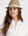 An iconic style with a GG pattern canvas and leather trim in a structured design. CottonBrim, about 1¾Made in Italy