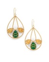 THE LOOKWire-wrapped teardrop designInset citrine and green onyx details15 tcw14k goldfilled settingTHE MEASUREMENTLength, about 2½ORIGINImported