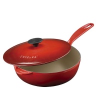 Le Creuset Enameled Cast-Iron 2-1/4-Quart Saucier Pan, Cassis Le Creuset Enameled Cast-Iron 2-1/4-Quart Saucier Pan, Cassis
