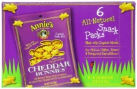 Annie's Homegrown Cheddar Bunnies Baked Crackers, 1-Ounce Snack Packs in 6-Count Boxes (Pack of 6) Annie's Homegrown Cheddar Bunnies Baked Crackers, 1-Ounce Snack Packs in 6-Count Boxes (Pack of 6)