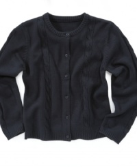 Cute and cozy. She can wrap up in snug comfort in this uniform sweater from Nautica, the perfect style to supplement her studies. Cute and cozy. She can wrap up in snug comfort in this uniform sweater from Nautica, the perfect style to supplement her studies.