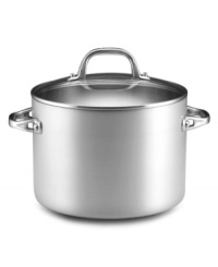 Designed for easy stovetop-to-oven cooking, the wide, shallow Anolon Chef Clad stock pot boasts culinary versatility not often seen in pots this size. With the combined efforts of brushed aluminum and clad stainless steel, you're guaranteed fast, even heating from top to bottom. Limited lifetime warranty. Designed for easy stovetop-to-oven cooking, the wide, shallow Anolon Chef Clad stock pot boasts culinary versatility not often seen in pots this size. With the combined efforts of brushed aluminum and clad stainless steel, you're guaranteed fast, even heating from top to bottom. Limited lifetime warranty.
